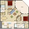 2 BD 2 Bath floorplan 1155 sqft